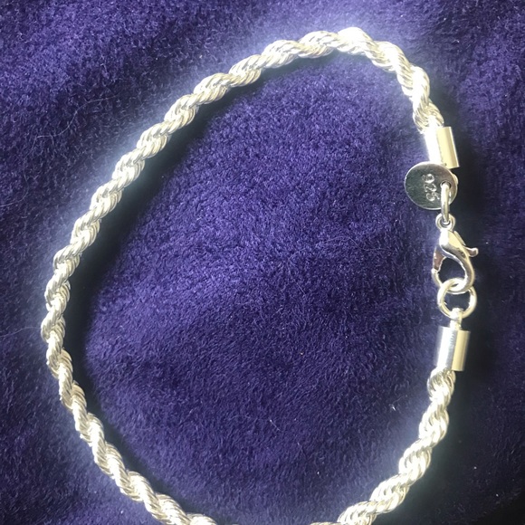 STERLING SILVER .925 twisted chain bracelet - Picture 5 of 9